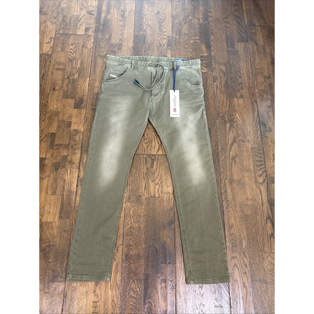 DIESEL KROOLEY-NE Sweat Jogg Jeans Mens 32 Green Tapered JoggJeans BNWT